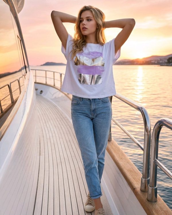 Camiseta estampado brillante