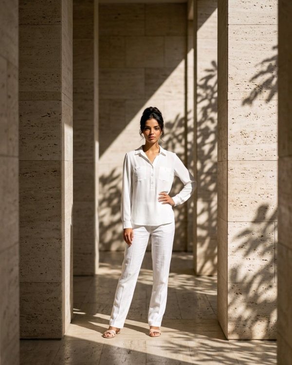Blusa bolsillo plastón