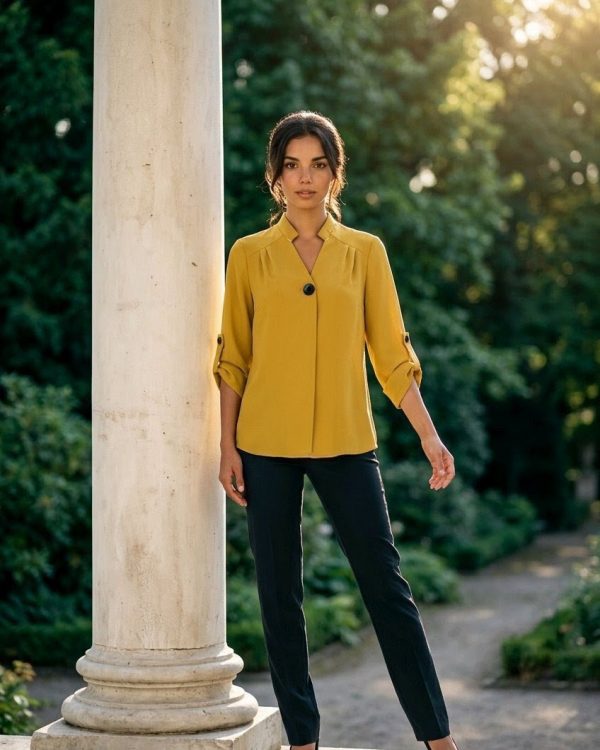 Blusa botón grande