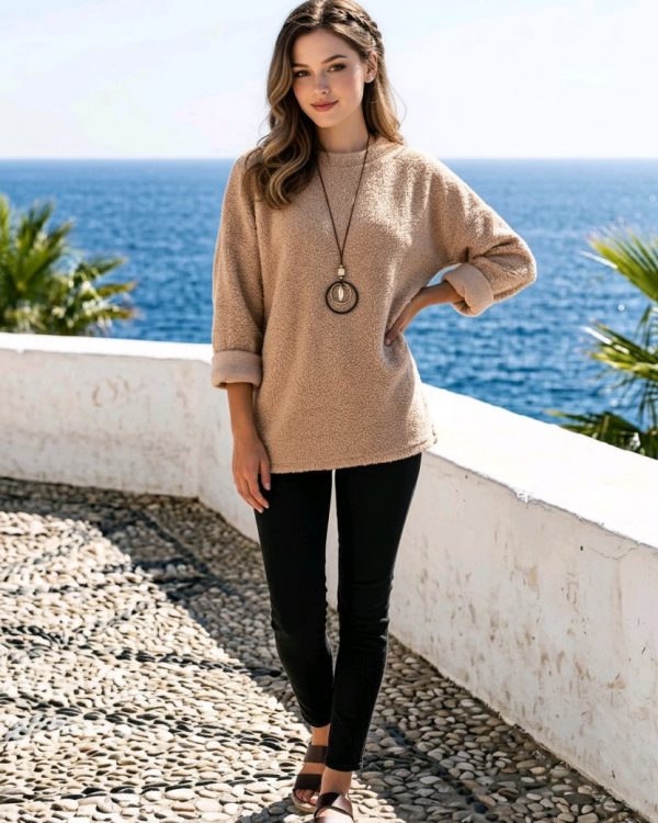 Jersey estilo Teddy con collar