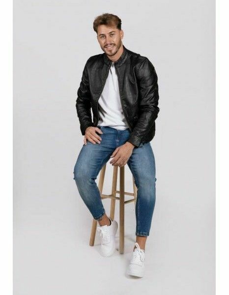 Cazadora biker polipiel