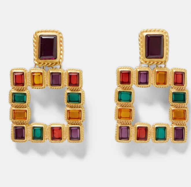Pendientes geométricos cuadrados, Zozana - Imagen 2