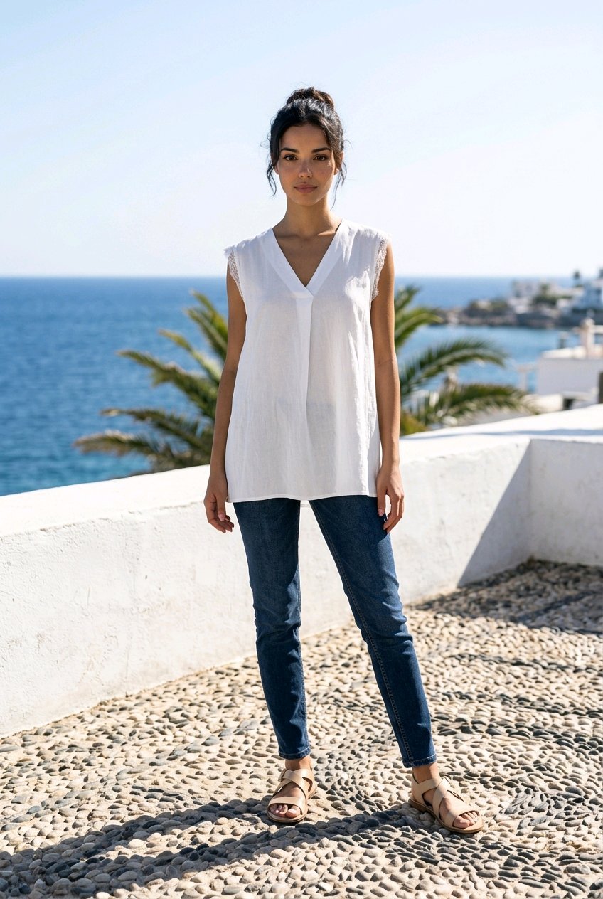 Blusa escote en "V" - Imagen 4