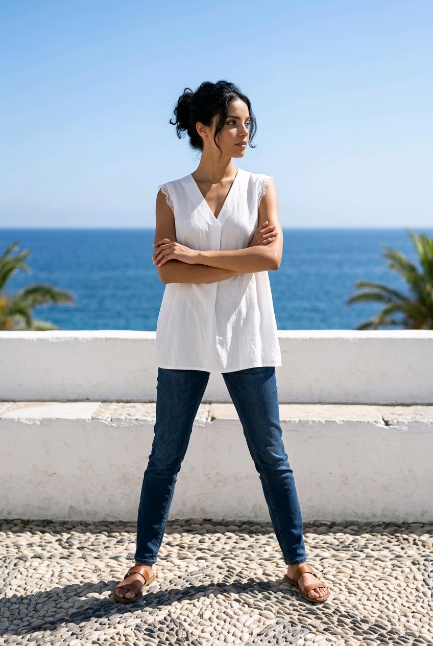 Blusa escote en "V" - Imagen 5