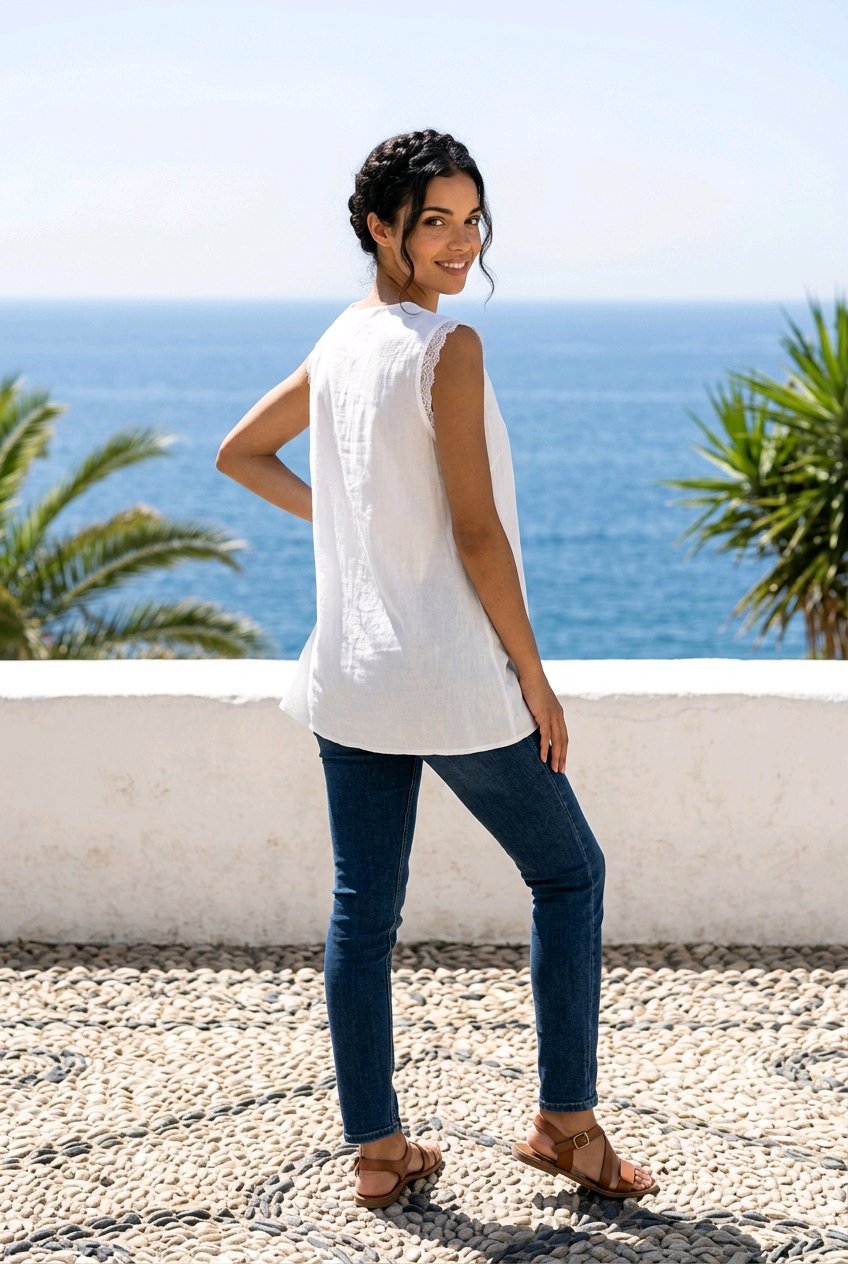 Blusa escote en "V" - Imagen 6