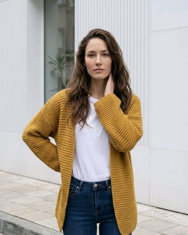 Chaqueta abierta de punto