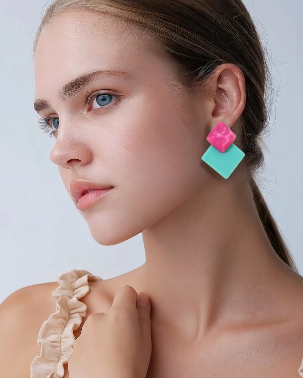 Pendientes geométricos en forma de rombo, Dolcezza