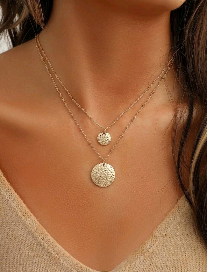 Collar de 2 cadenas colgantes rugosos, Darice