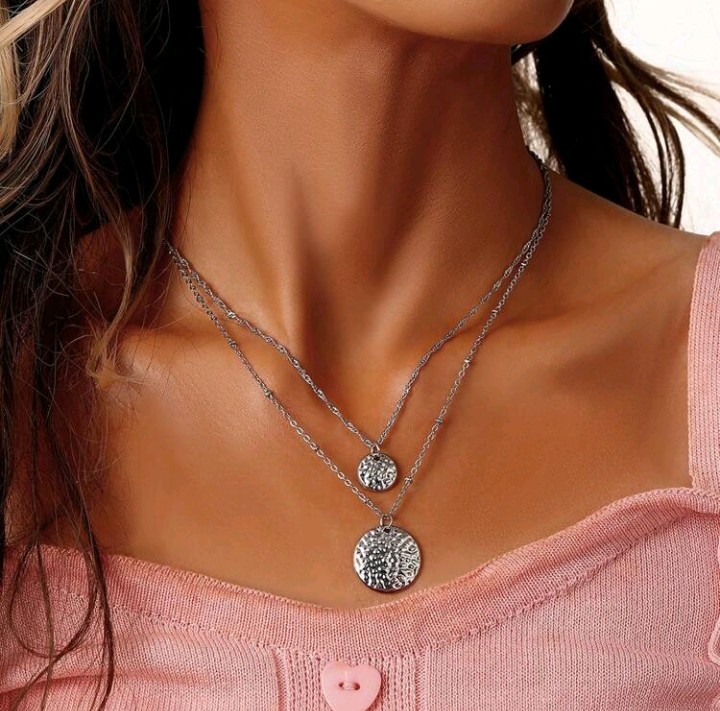 Collar de 2 cadenas colgantes rugosos, Darice - Imagen 4