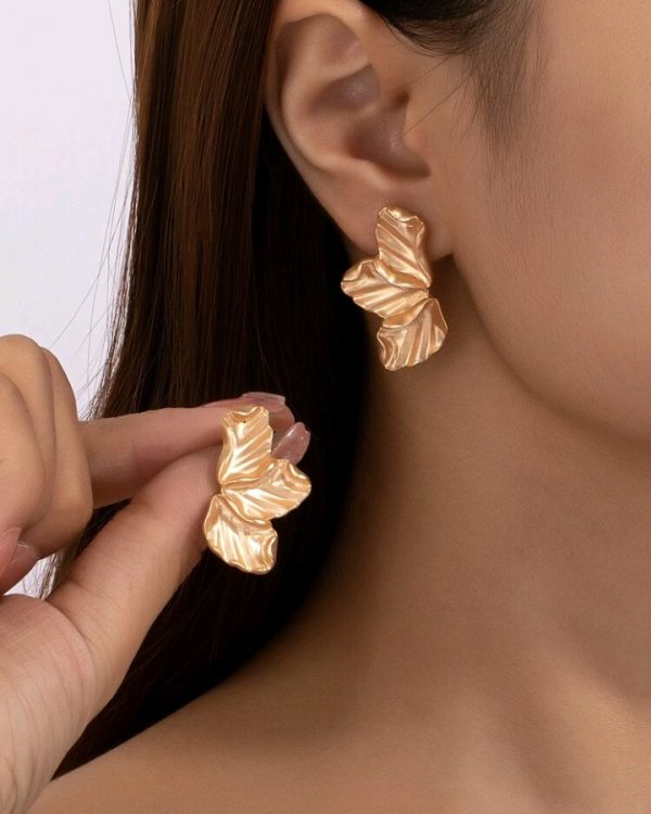 Pendientes geométricos diseño de media flor,  Ailén