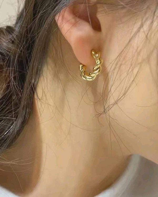 Pendientes de metal diseño de aro abierto, Gala