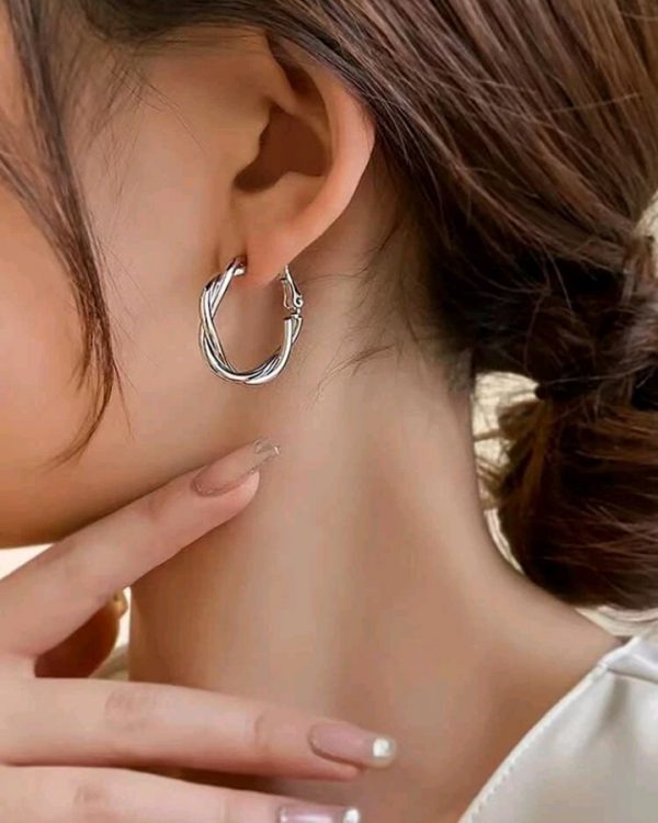 Pendientes geométricos de aro retorcido, Helen