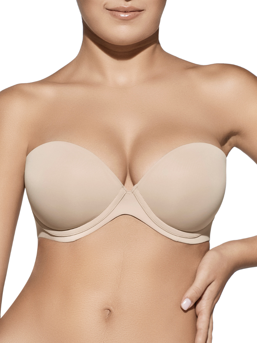 Sujetador sin tirantes con aros y relleno push up copa B - Imagen 4